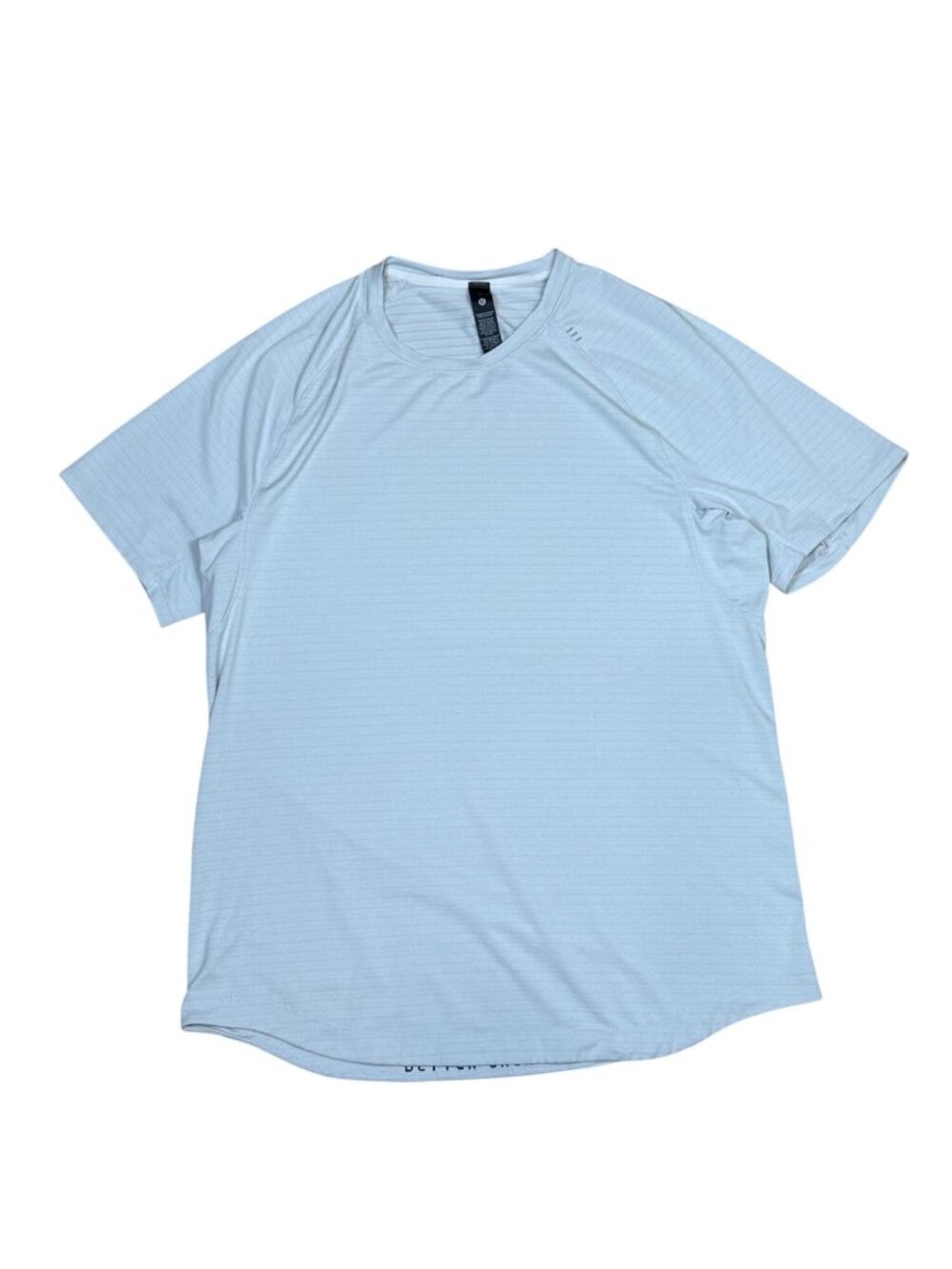 Title:Lululemon Better Everyday Shirt Men’s Large White Gray Striped Performance